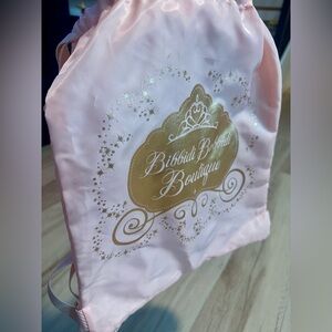 Disney Parks Bippity Boppity Boutique Cinch Bag/Backpack- Adjustable Pink/Gold